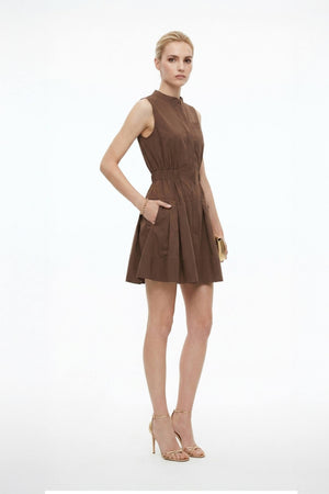 Viena Sleeveless Pleated Mini Vestido - Reina Diaz