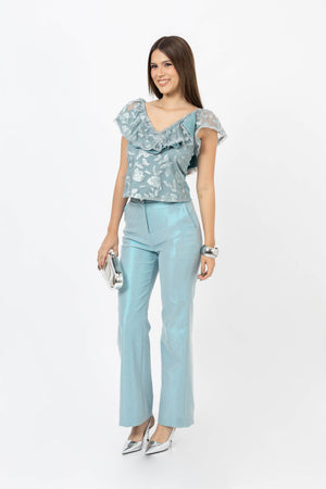 Viviana Ruffle-Overlay Sleeveless Top 752901 - Reina Diaz