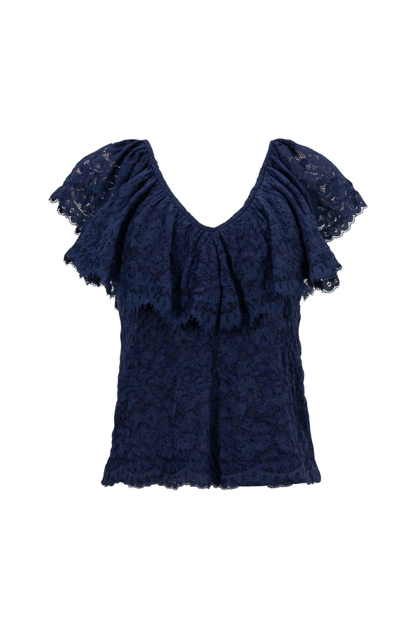 Viviana Ruffle-Overlay Sleeveless Top 752901 - Reina Diaz