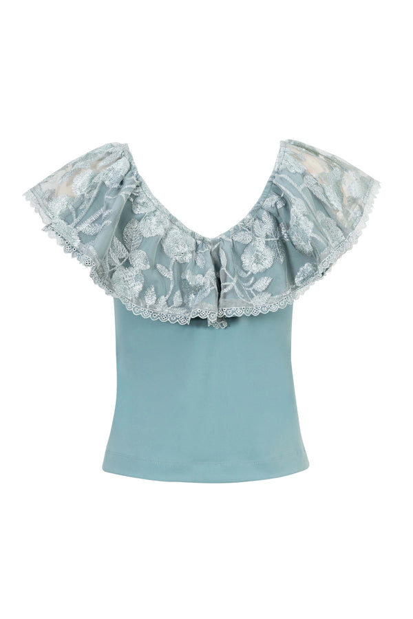 Viviana Ruffle-Overlay Sleeveless Top 752901 - Reina Diaz