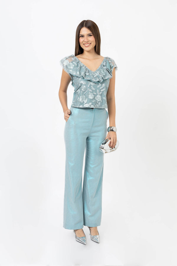 Viviana Ruffle-Overlay Sleeveless Top 752901 - Reina Diaz