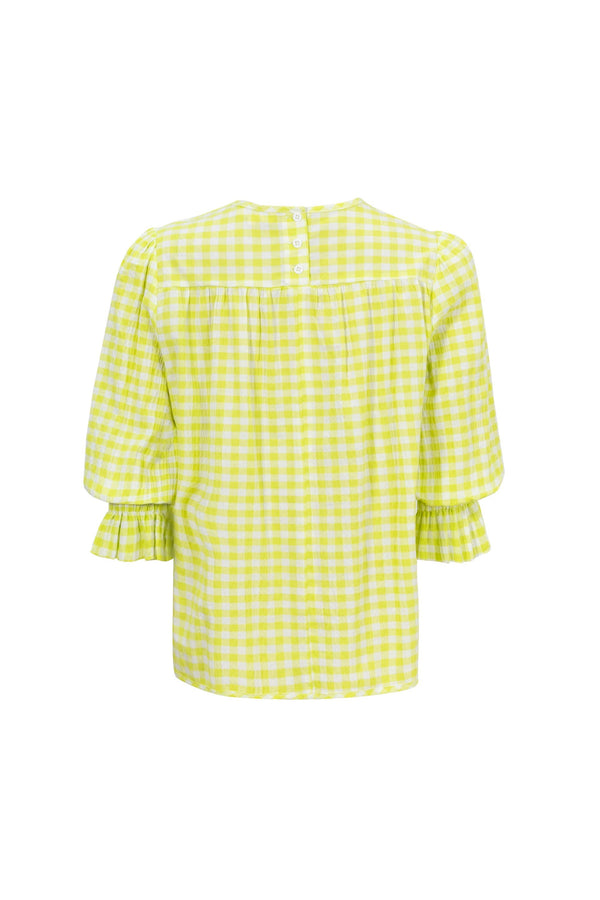 Viviana Wide-Collar Bishop-Sleeve Blusa 752996 - Reina Diaz