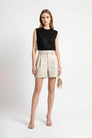 Ximena Printed Belted Short - Reina Diaz