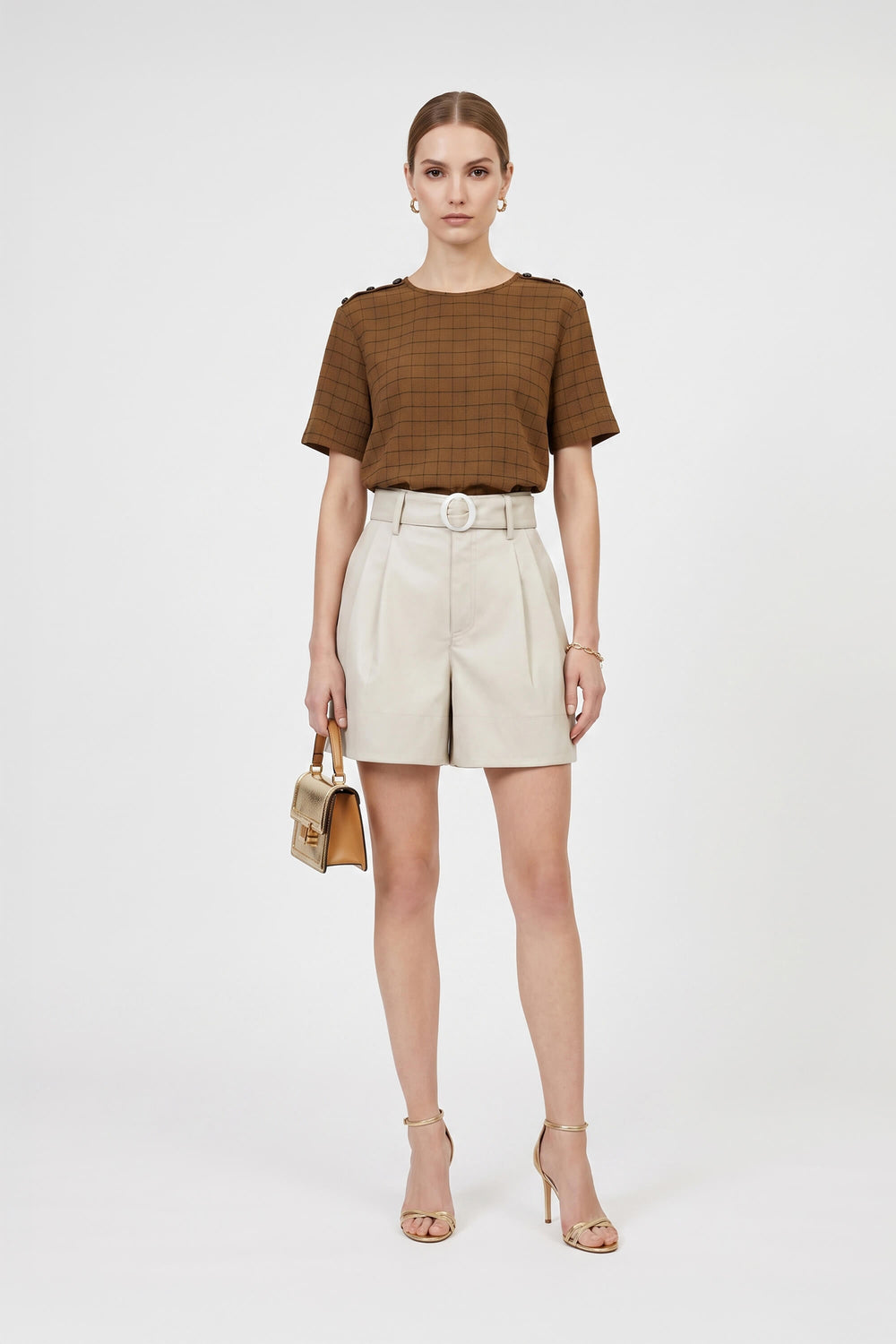 Ximena Printed Belted Short 731156ARE - Reina Diaz