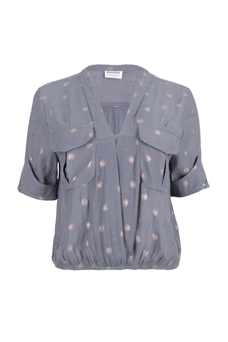 Blusa - 554021 - GRI - Reina Diaz