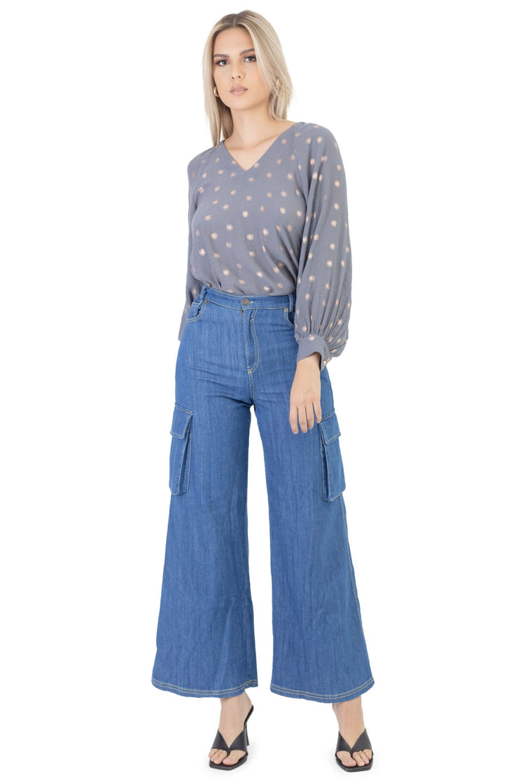 Blusa - 752435 - GRI - Reina Diaz