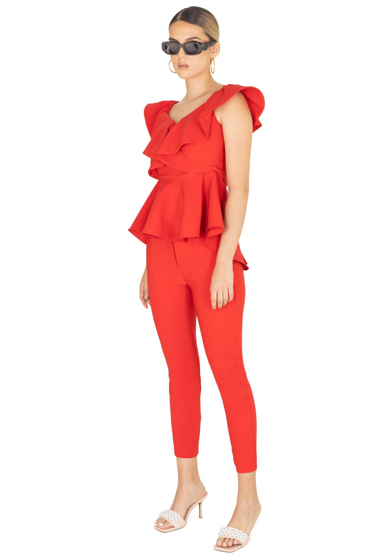 Outfit Blusa 752363 - Pantalón 730847 - ROJ - Reina Diaz