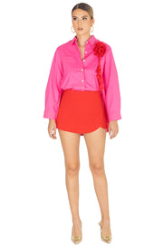 Outfit Camisa 752484 Ros - Short 730874 Roj - Reina Diaz