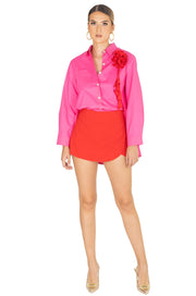 Outfit Camisa 752484 Ros - Short 730874 Roj - Reina Diaz