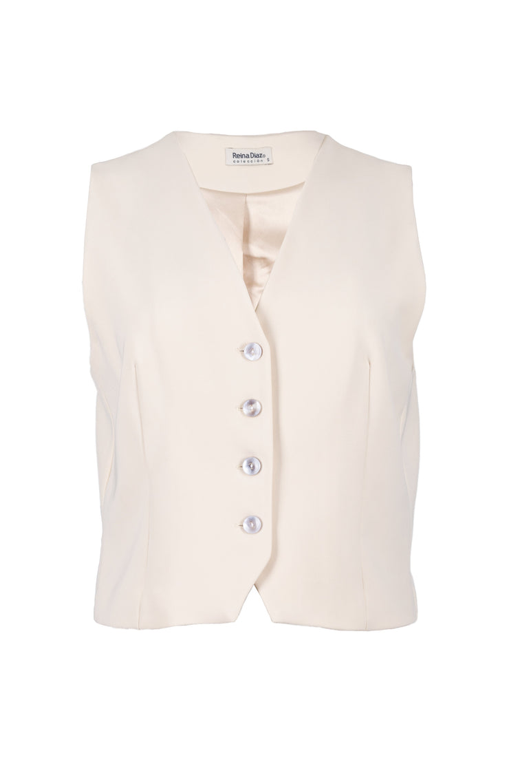 Outfit Chaleco 501405 BEI - Bermuda 531860 MAN - Reina Diaz